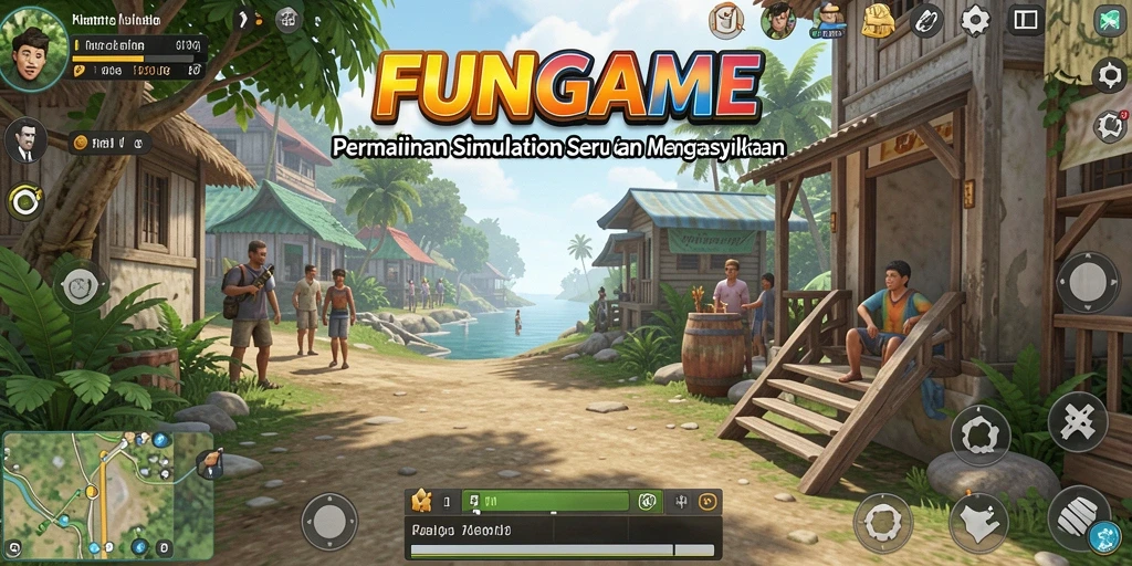 Tampilan gameplay mendalam dalam FUNGAME dengan pengalaman simulation yang seru.